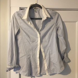 H and M light blue striped button down